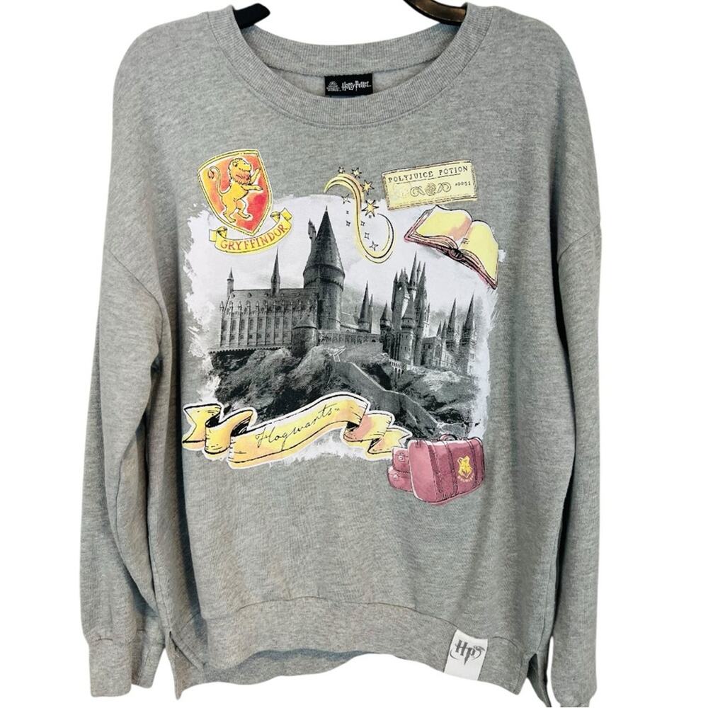 Harry Potter Hogwarts grey crewneck sweatshirt Sz XL juniors